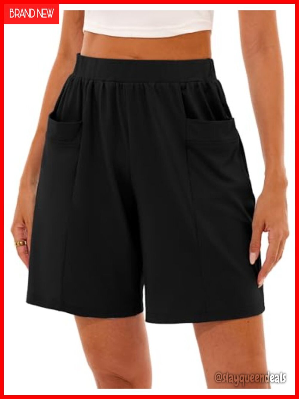 Women's Loose Bermuda Shorts with Pockets Wide Leg Athletic Yoga Gym Lounge